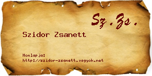 Szidor Zsanett névjegykártya